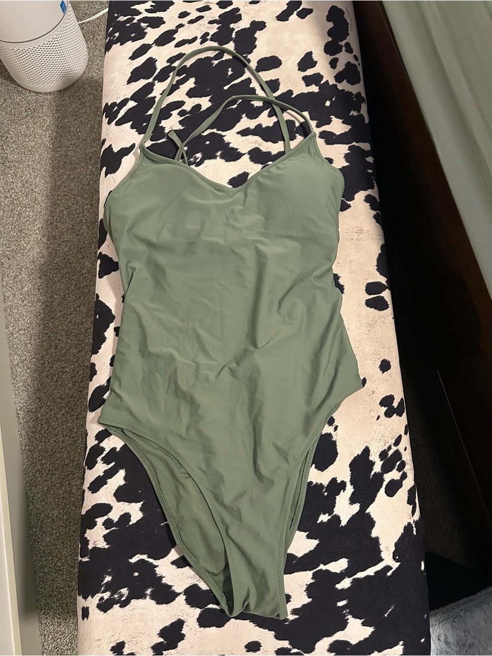 Aerie Olive Green One-Piece Swimsuit with Crisscross Straps